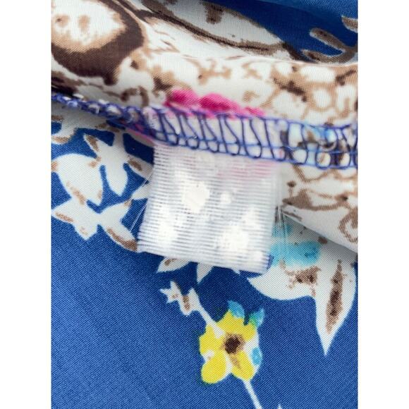 Blue Skull Floral Studded Sleeveless Crop Tank Top, Edgy Festival - Size S/M - Picture 8 of 11